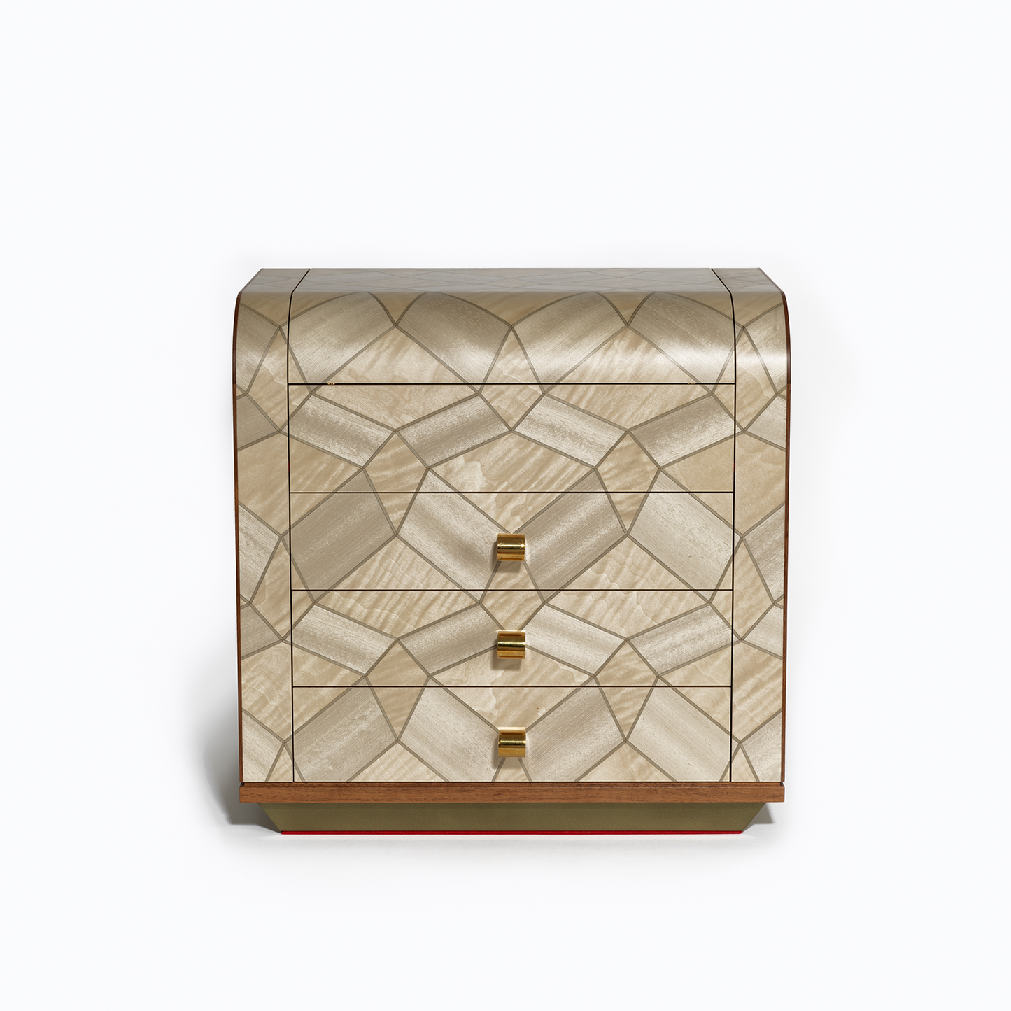 Procreo Adura Jewellery Box closed front view cream and gold.